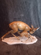 Porzellanfigur Rehmutter mit