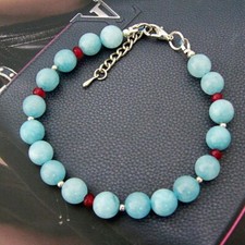 Larimar-Armband mit Rubin