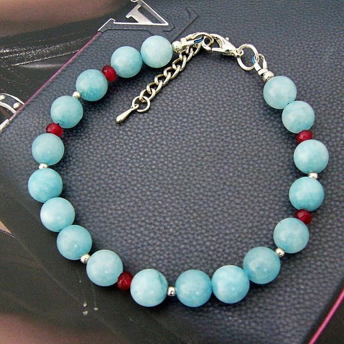 Larimar armband mit rubin - larimar-armband,