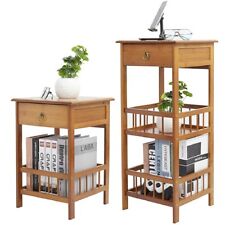 Nachtschrank Nachttisch Holz Telefontisch Natur Blumenständer Beistelltisch 