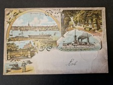 Litho AK Grüsse aus Kiel 1898 gelaufen (B513)