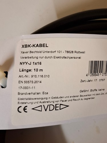 Erdungskabel nyy 1x16 - nyy-j,