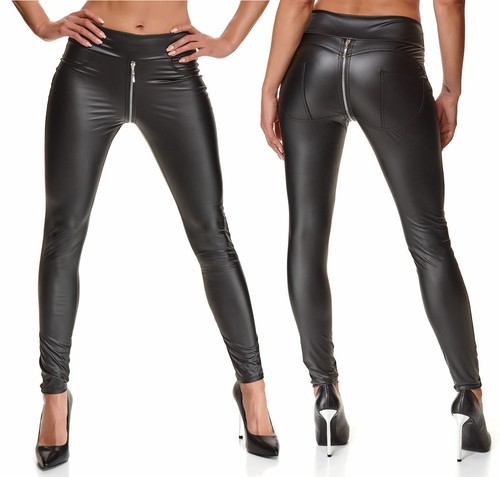 Wetlook leggings mit - wetlook-leggings,