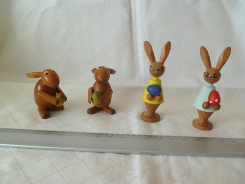 Osterhasen hasen aus holz - hasen,