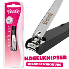 Wilkinson Sword Nagelknipser Chrom Präziser Schnitt, Nagelfang Maniküre Pediküre