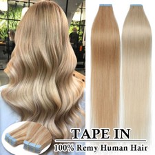 40 Tressen Tape In Indisches 100% Echthaar Remy Hair Extensions Haarverlängerung