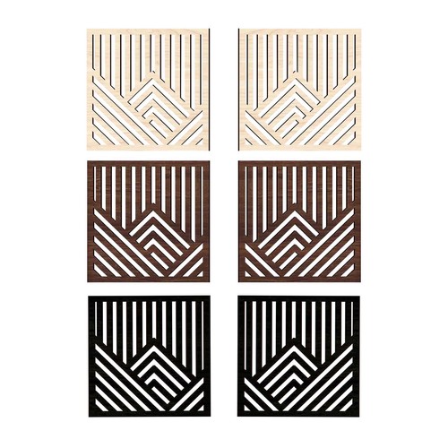 2pcs geometrische holz wand - geometrische,