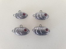 3er Trailer-Fisch, 24gr-72gr,  Raubfisch Hakenmontage, Fischkopf mit 2 Stahlösen