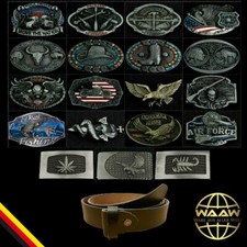 Gürtelschnalle Buckle Gürtelschliesse Koppel Biker Cowboy Adler USA Skull Flagge
