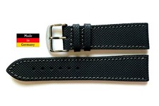 Uhrenarmband Leder Nautilus, Uhrband schwarz 19, 21 mm aus Deutschland 