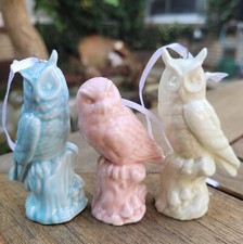 3 x kleine Eulenfiguren