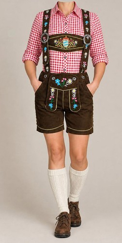 Damen trachtenlederhose kurz - damen,