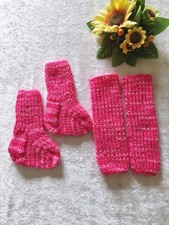 Strickset: Baby Socken u. Stulpen Neu handgestrickt  handgefärbte Strumpfwolle