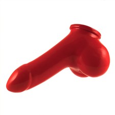 Latex Penishülle XS mit Hodensack rot Schaft: 10cm Penis Hülle Latexkleidung