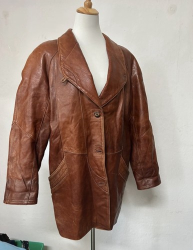 Vintage ledermantel für damen - vintage,