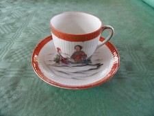 kleine Teetasse, Chinamotiv ws m rt Rand