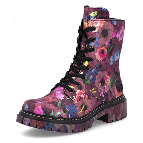 Rieker schnürstiefel violett - schnürstiefel,