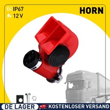 2 Klang Hupe Horn 12V Rot