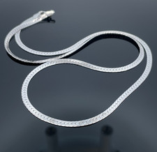 PANZERKETTE FLACH AUS 925/- SILBER RHODINIERT SCHMUCKJAGD