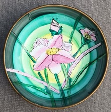 alter Porzellan Wandteller mit Messing Montur  -  Sammelteller