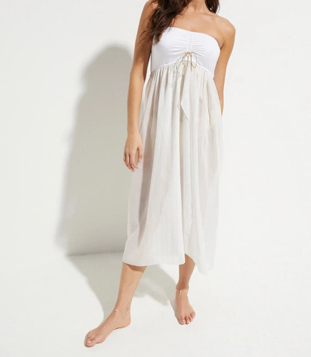 Strandkleid neu weiß gold - weiß,