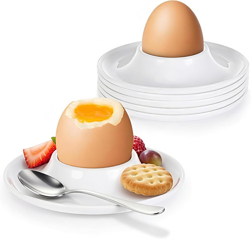 6er set weiße eierbecher aus - set,