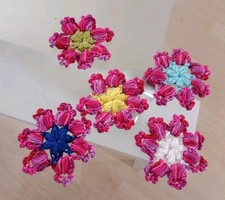 5 Hakelblumen  Gehäkelt Deko
