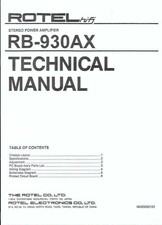 Rotel Service manual   für