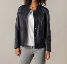 Lederjacke blau 44 Damen mit
