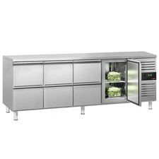 GGM Gastro Kühltisch ECO - 2230x700mm - mit 1 Tür & 6 Schubladen