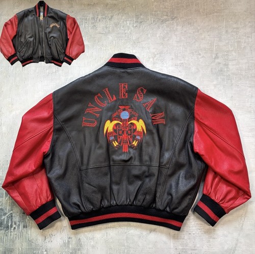 Uncle sam lederjacke - uncle, rot
