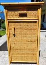 massive, schwere, schöne   Rattan Kommode   81 cm hoch,   46,5 cm breit,  18 kg