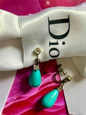 Türkise Ohrhänger Naturstein unbehandelt poliert Schraubohrhänger selten Unikate