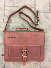 Vintage Aktentasche Umhängetasche hochprofil Leder Laptop Messenger Bag Schul...