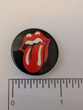 Rolling Stones:  Tongue (black background)  Original Badge/Button