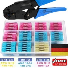 200x Schrumpfverbinder Quetschverbinder Stoßverbinder Crimpzange Kabelverbinder