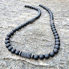 Halskette Herren Schwarz Onyx