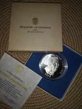 Panama, 20 Balboas, 1974, Franklin Mint, PP, Silber, STGL