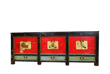 Asiatisches Sideboard handbemalt im Antik Stil Shabby Chic