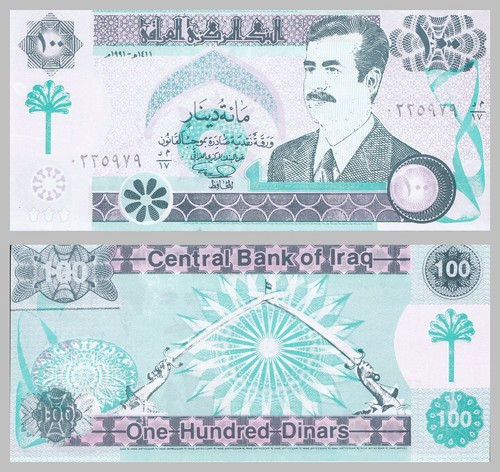 Irak iraq 100 - dinars, 1991