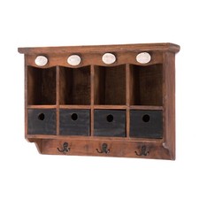 WANDREGAL "LUNA" | Mahagoni, 60 cm | Hängeregal, Küchenregal, Vintage Holzregal 