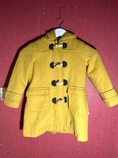 Mini Boden Wollmix Kinder Dufflecoat Gr. 3-4 Jahre gelb, Kapuze, Knebel und Reißverschluss