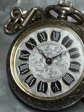 Selecta Taschenuhr Mechanisch Silberfarben mit Kette Damentaschenuhr von Selecta