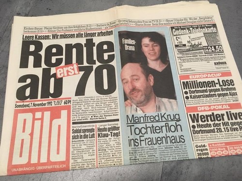Bildzeitung bild 1992 - 07.11.1992, *