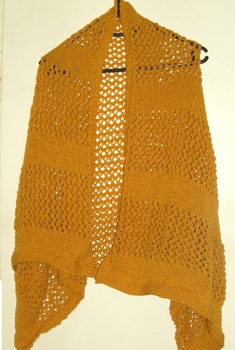 Handgestrickte stola gelb - handgestrickte, in