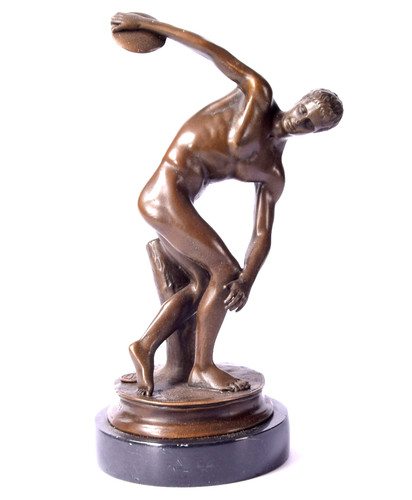 Bronze statue diskobolos - bronze,