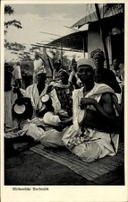 Ak Afrikanische Dorfmusik, Afrikaner, Musikinstrumente, Trommel - 4644320