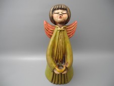 Lene Thun Engel grün Faltenkleid Kerzenhalter Bozen Italien Flügel H=25 cm