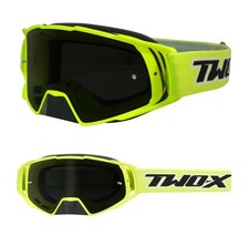 MX Brille TWO-X Rocket Crossbrille MX Enduro neon gelb getönt grau