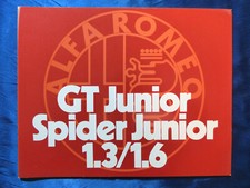 ALFA Romeo GT Junior/ Spider Junior 1.3 / 1.6 Werbebroschüre Prospekt 22x28 7/72